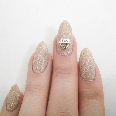 Nail Art Decoration - Diamond / Small / Silver
