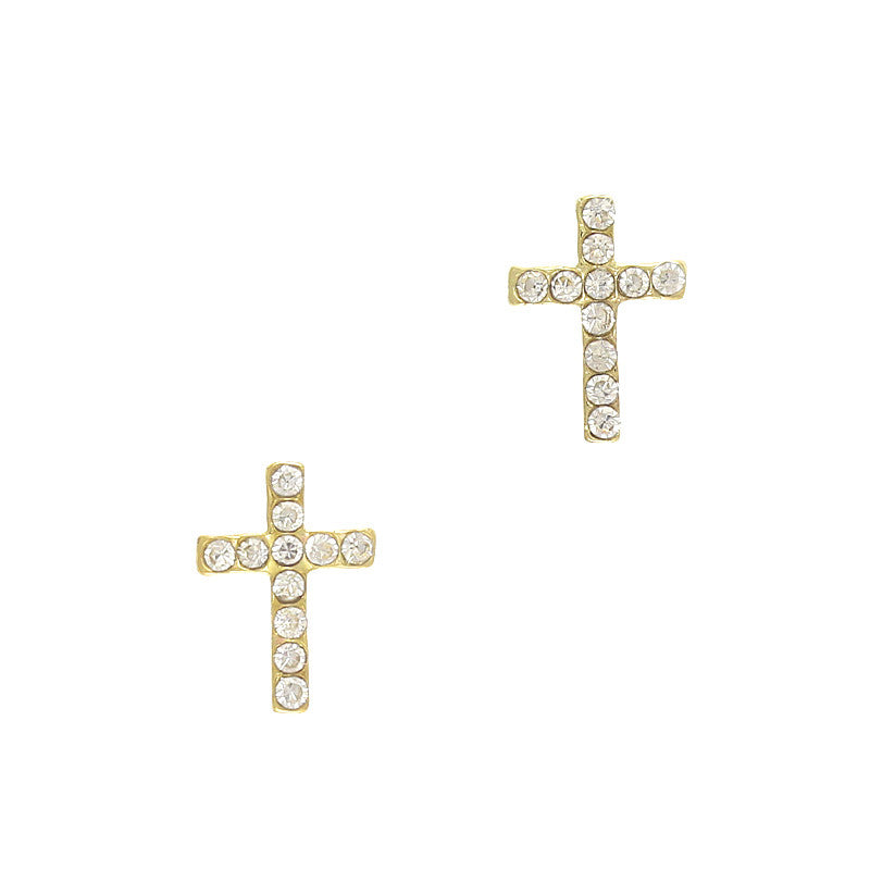 Nail Art Decoration - Cross / Gold