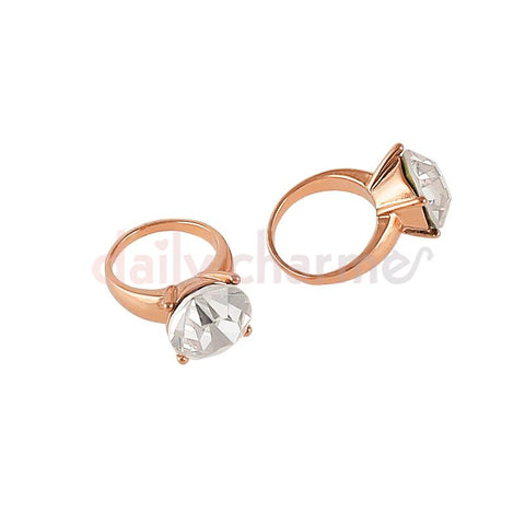 Wedding Diamond Ring Nails / Rose Gold
