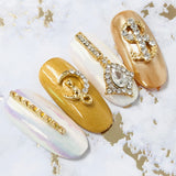 Fancy Crystal Drop / Gold Nail Charms