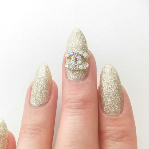 Nail Art Decoration - Coco Charme  / Gold / AB Crystal