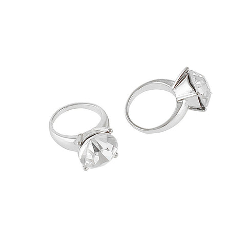 Nail Art Decoration - Diamond Ring / Silver Charm Jewelry 3D