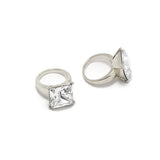 Square Diamond Ring / Silver