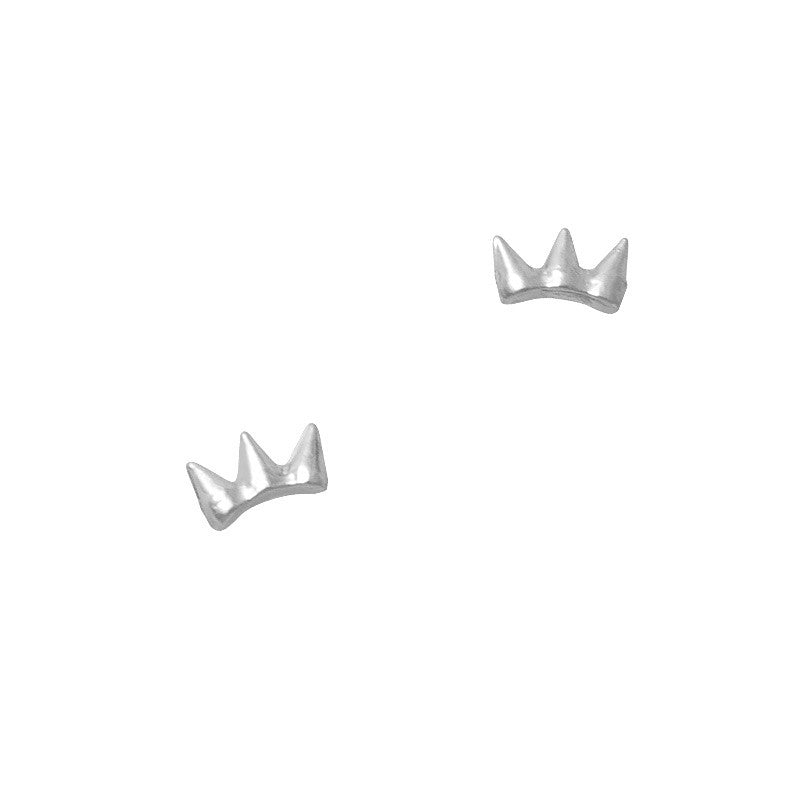 Nail Art Jewelry Charm - Mini Spike Crown / Silver