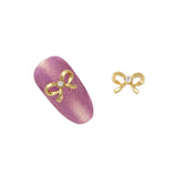 3D Nail Art Charm Jewelry Pretty Bow Gold