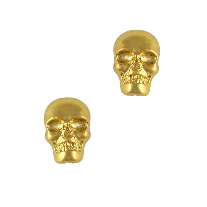 Nail Art Charm Jewelry 3D Skull Gold