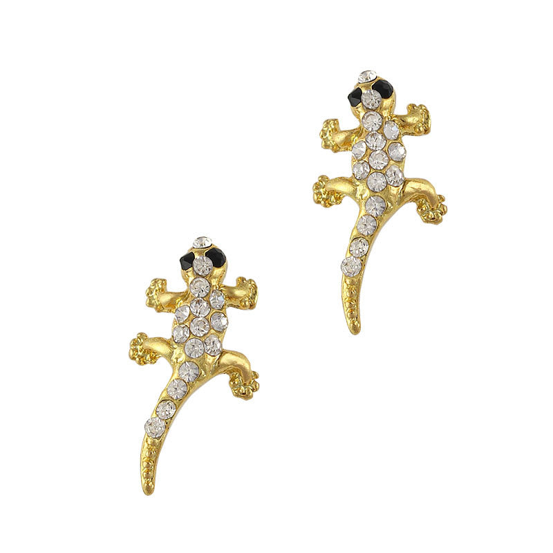 Nail Art Charm Jewelry 3D Gecko Gold