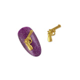 Nail Art Charm Jewelry 3D Pistol Gold