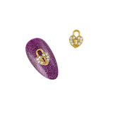 Nail Art Charm Jewelry 3D Heart Lock No.2 Gold