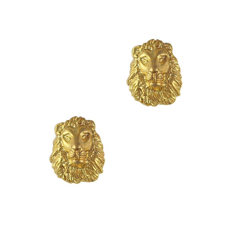 Nail Art Charm Jewelry 3D Lion Head Gold