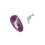 Nail Art Charm Jewelry 3D Pistol Silver