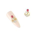 Nail Art Charm Pink Crystal Anchor Rhinestone Crystal Jewelry
