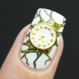 Nail Art Charm White Clock Rhinestone Crystal Jewelry
