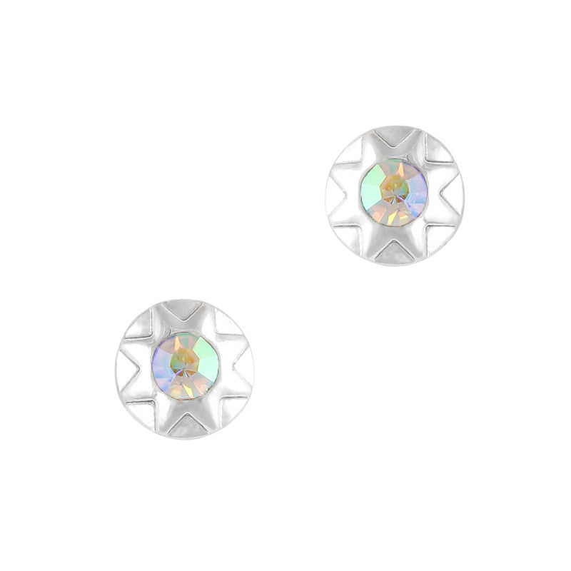 Nart Art Geometric Round Gem / Silver / AB Crystal Supply Design