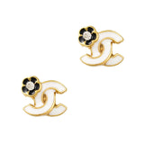 Camellia Coco Gold White Nail Charm Jewelry 3D 
