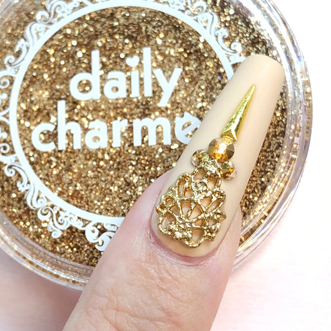 3D Nail Art Gold Queens Lace Armor Stylish