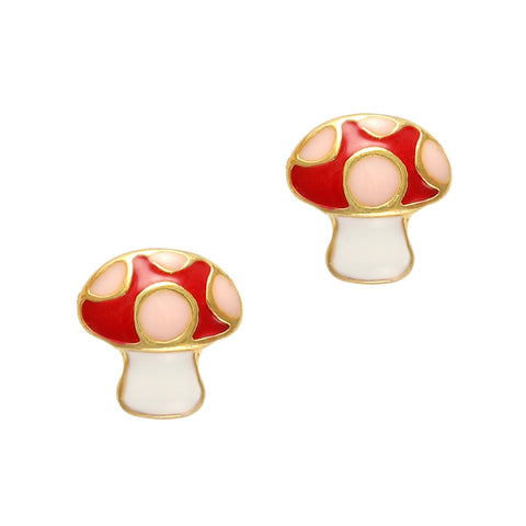 Tiny Mushroom Red Gold Magical Nail Art Supply