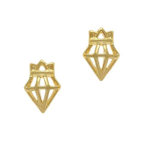 Cute Nail Charm Gold Crown Diamond Bling