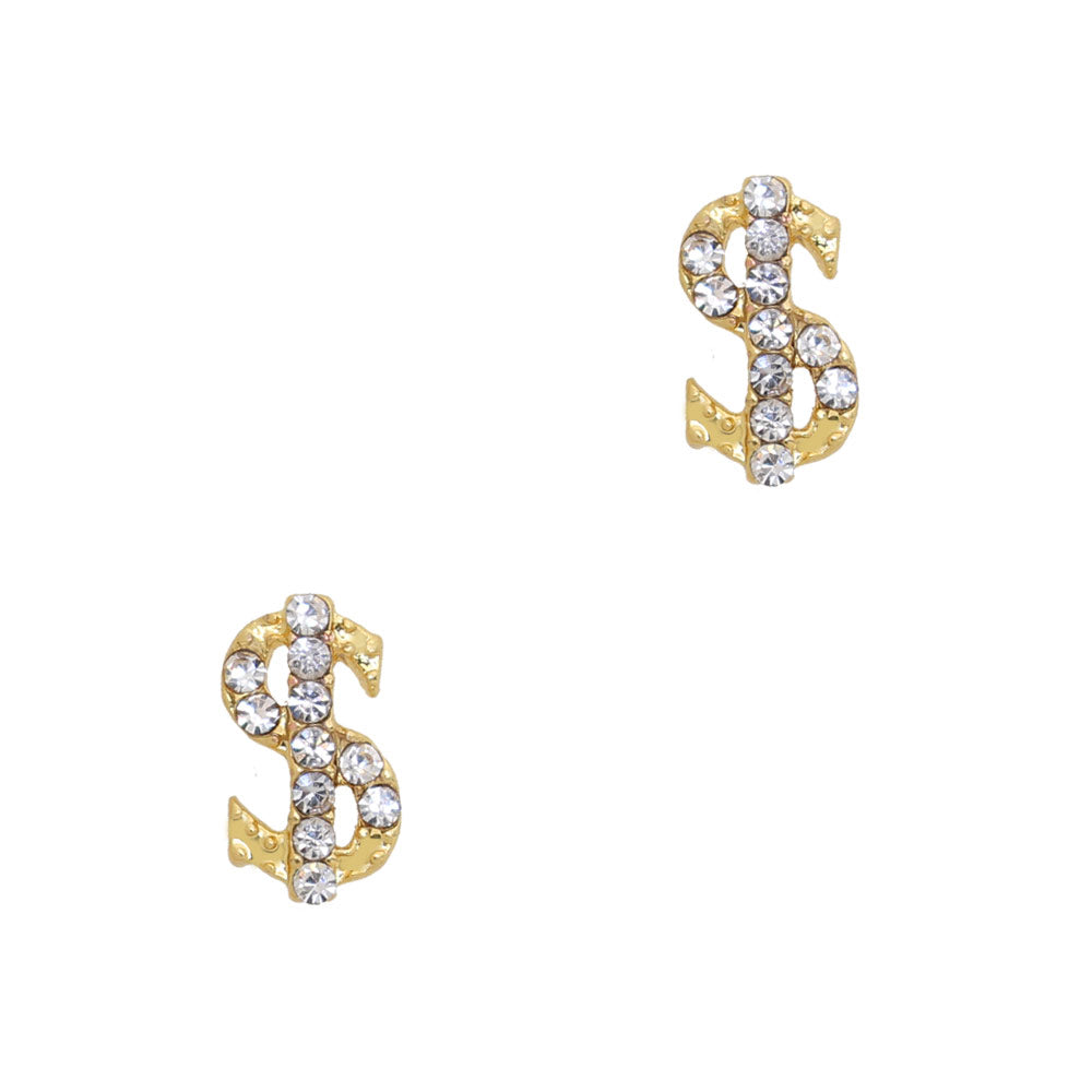 Bling Money Sign / Gold / Small Nail Charm
