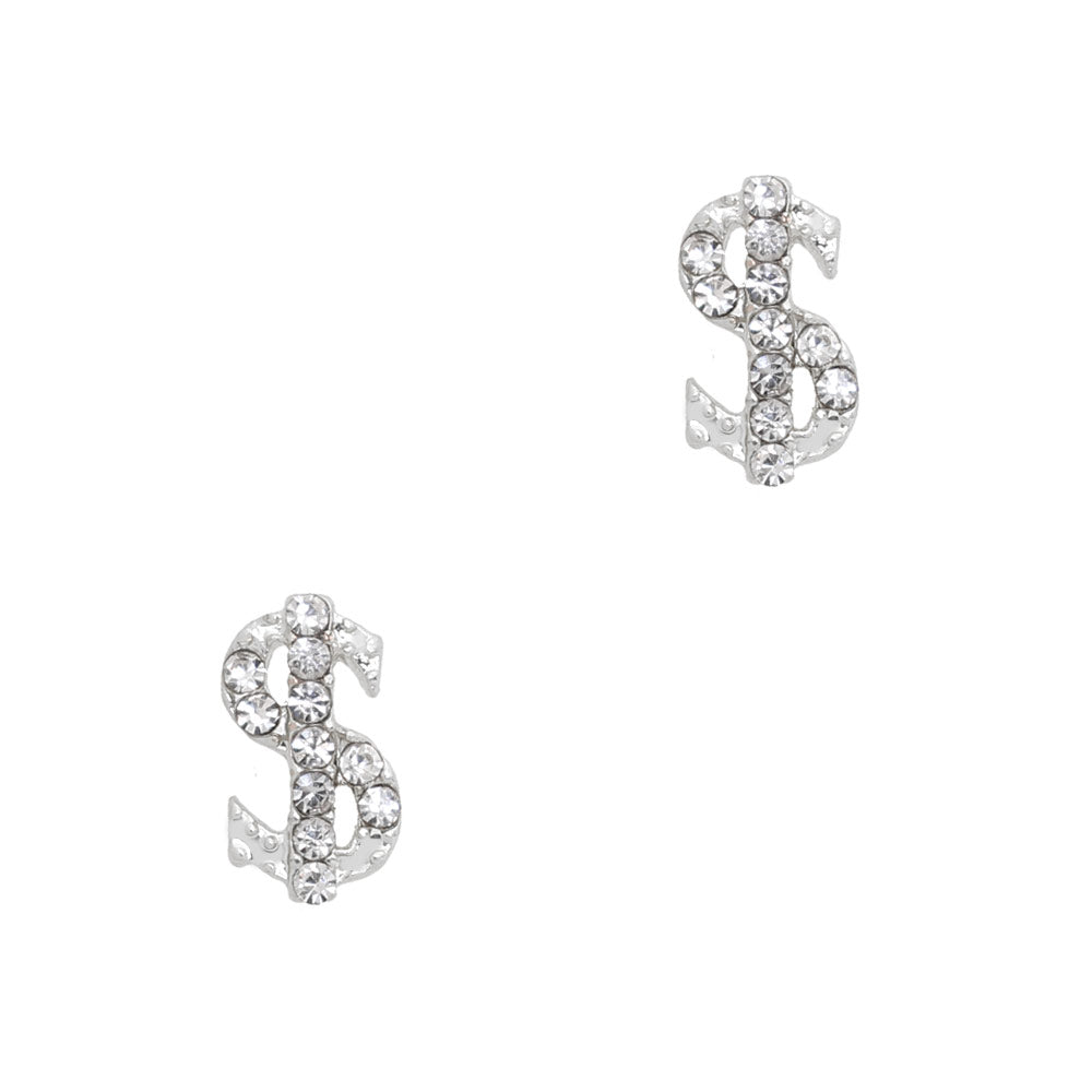 LIFOOST 30Pcs Dollar Sign Nail Charms with Rhinestones Gold and Silver 3D  Nail Jewels Money Design Charms