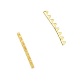 Long Spiky Studs Bar / Gold Nail Charm