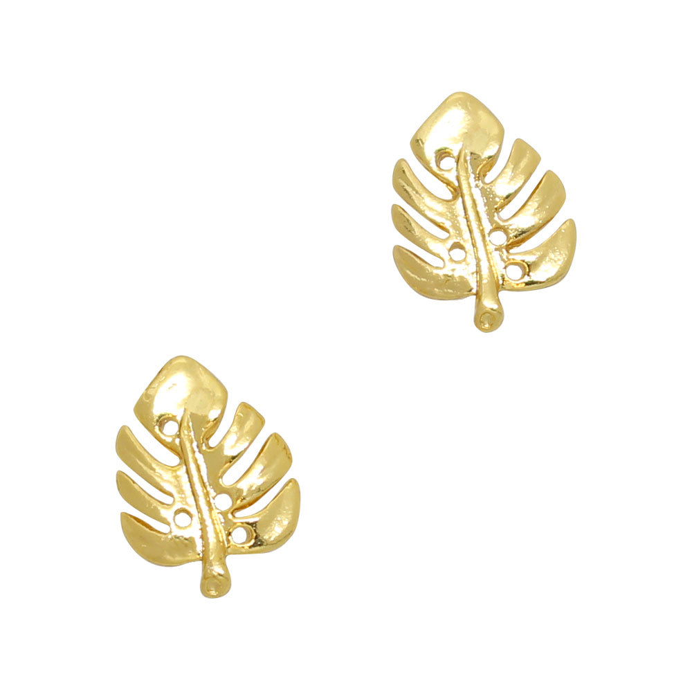 Gold Monstera Leaf Nail Charms Jewelry for Nail Art