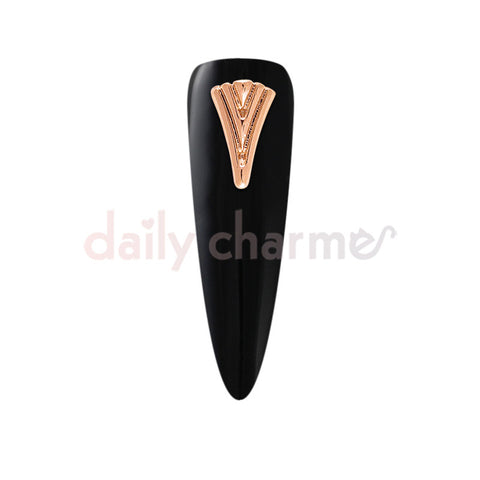 Daily Charme Nail Supply Nail Charms Art Deco Fan / Rose Gold