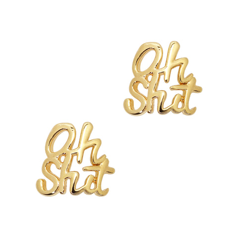 Retro Charms / Oh Shit Text Message Nail Trend Design Jewelry Gold