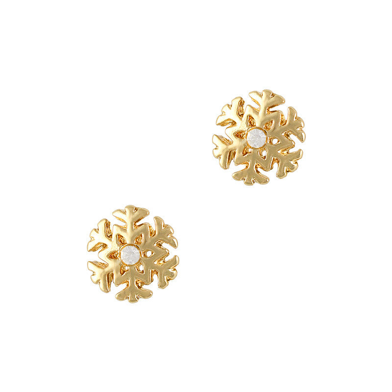 Christmas Nail Art Charm Mini Snowflake Gold Rhinestone Crystal Jewelry