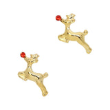 Run Rudolph Run / Gold Reindeer Christmas Nail Jewelry Charm Holiday