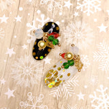 Pom Pom Gem Dangles / Festive Holiday Christmas Nail Charm Jewelry