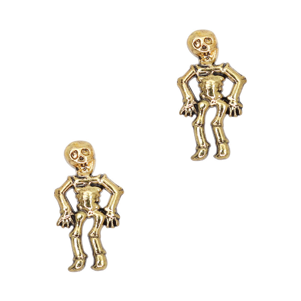 Mr. Skeleton / Gold Halloween Nail Charms Decor