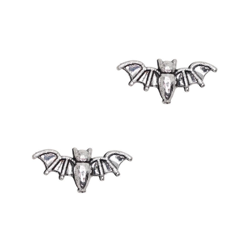 Vintage Bat Silver Halloween Nail Charms Decor Art Supply