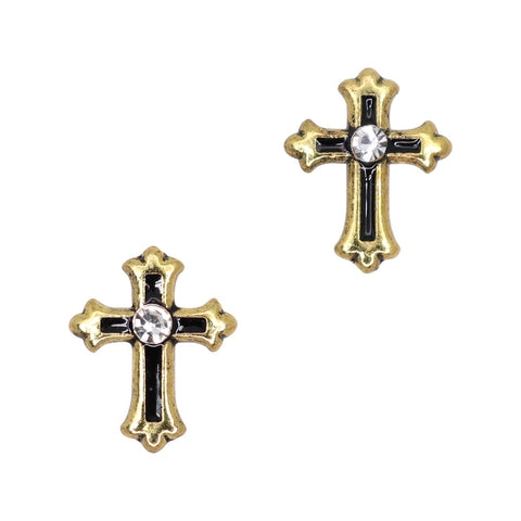 Gothic Cross / Gold Halloween Nail Charms Decor Art Supply
