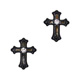 Gothic Cross / Black Halloween Nail Charms Decor Art Supply
