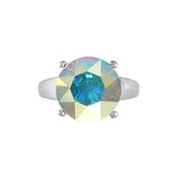 Daily Charme Nail Art Supply Diamond Ring / Swarovski Charm / Crystal AB / Silver
