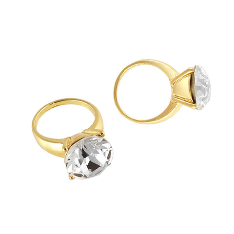 Daily Charme Nail Art Supply Diamond Ring / Swarovski Charm / Clear Crystal / Gold
