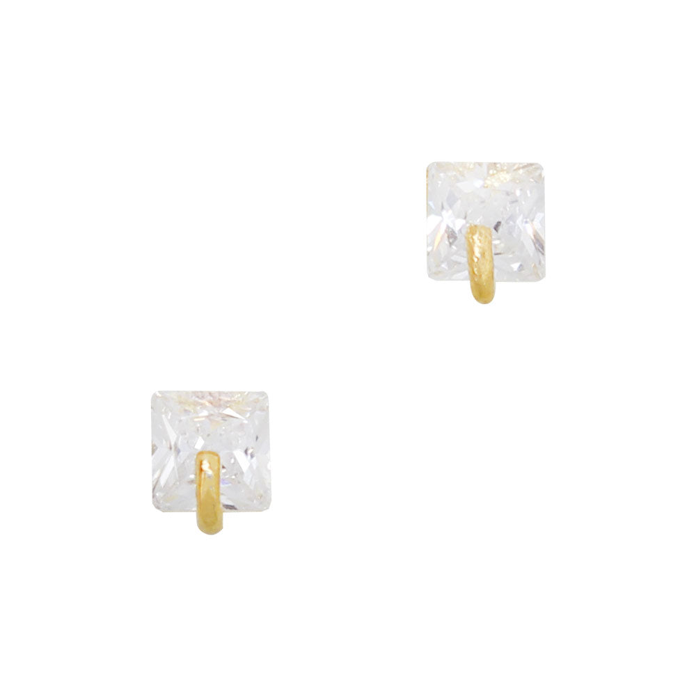 Daily Charme Nail Art Charms Simple Square Gem / Zircon Charm / Gold
