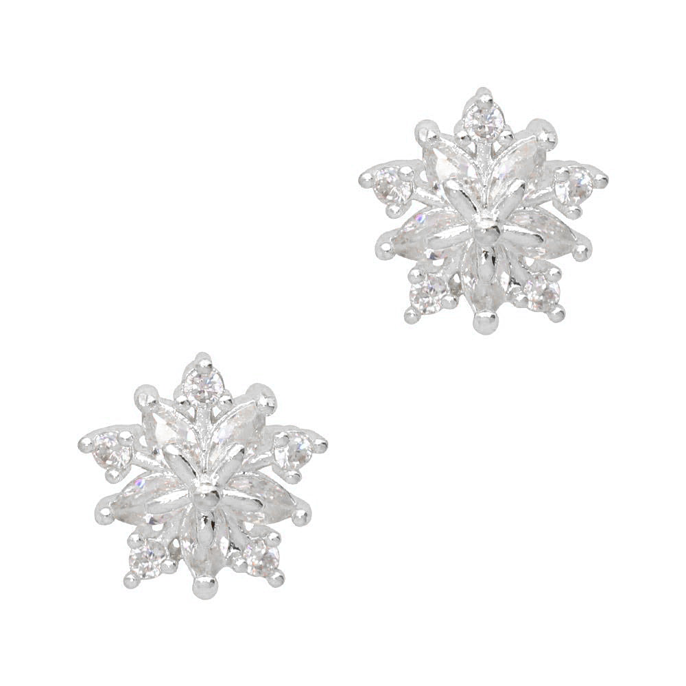 Crystal Bloom / Zircon Charm / Silver Nail Art Jewelry