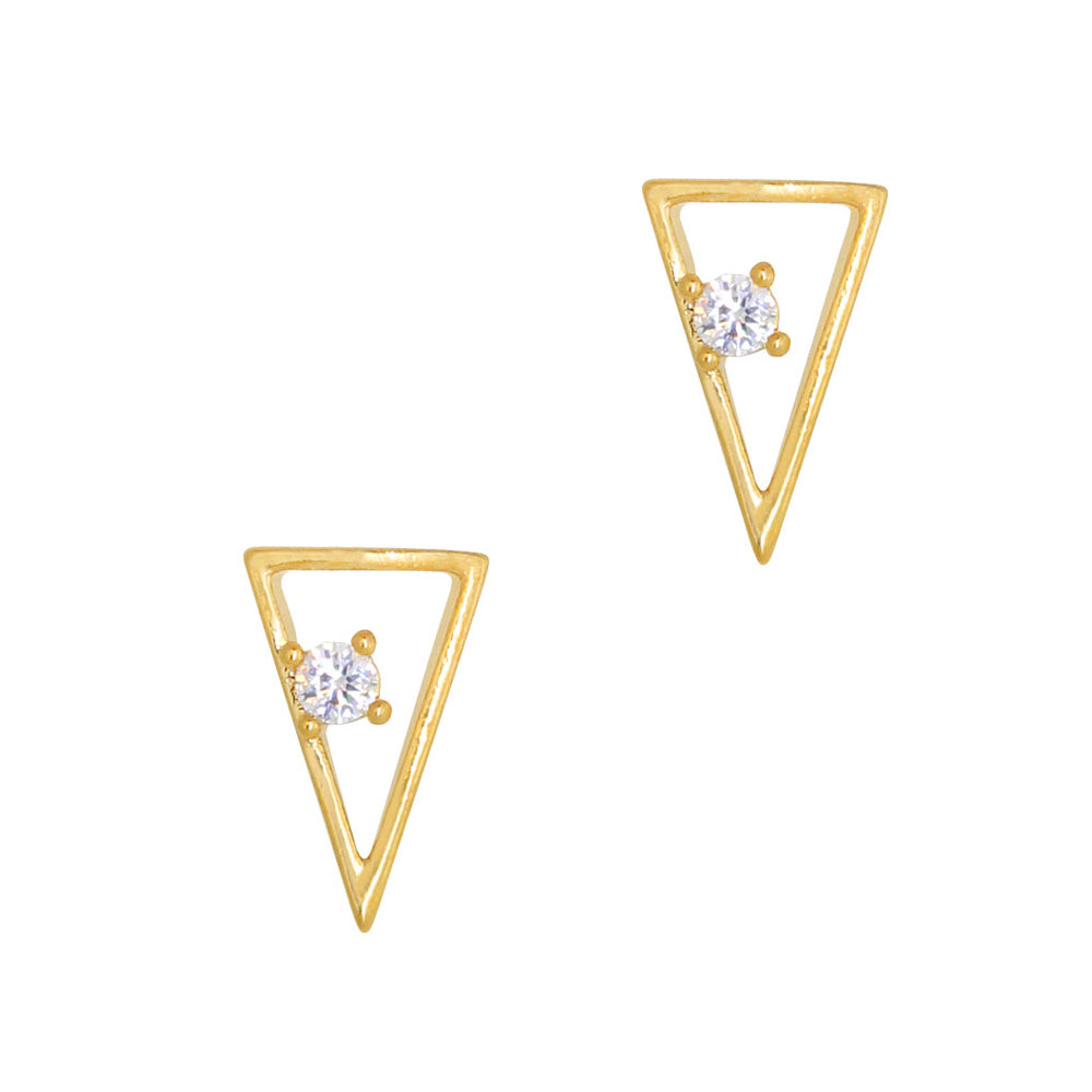 Daily Charme Nail Art Charms Gatsby Simple Triangle / Zircon Charm / Gold