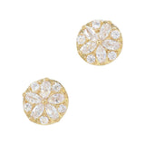 Daily Charme Brilliant Bellflower Zircon Gold Clear Charms Nature Shape adorable round charm is the perfect jewelry any nail shape natural charm dazzling symbolizes affection constancy everlasting romance sparkle