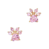 Daily Charme Pink Paw Zircon Gold Colored Charms Kawaii Creature Reusable curved natural shape nails simply adorable perfect obsessed fur baby dainty best pal finger tips cat cats kitty kitties meow