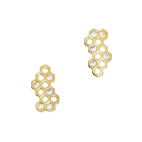Daily Charme Nail Art Charms Honeycomb / Zircon Charm / Gold