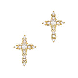 Daily Charme Nail Art Charms Ornate Cross / Zircon Charm / Gold