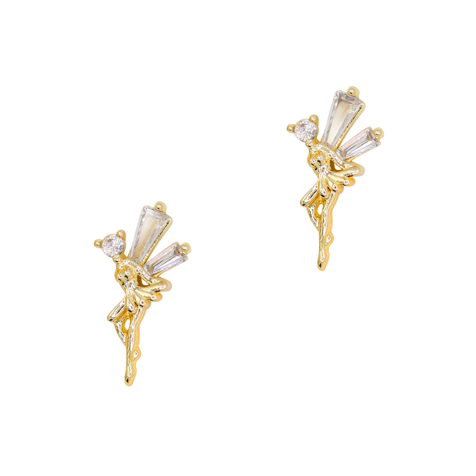 Pixie Fairy / Zircon Charm / Gold Nail Art Jewelry 3D Decor Tinker