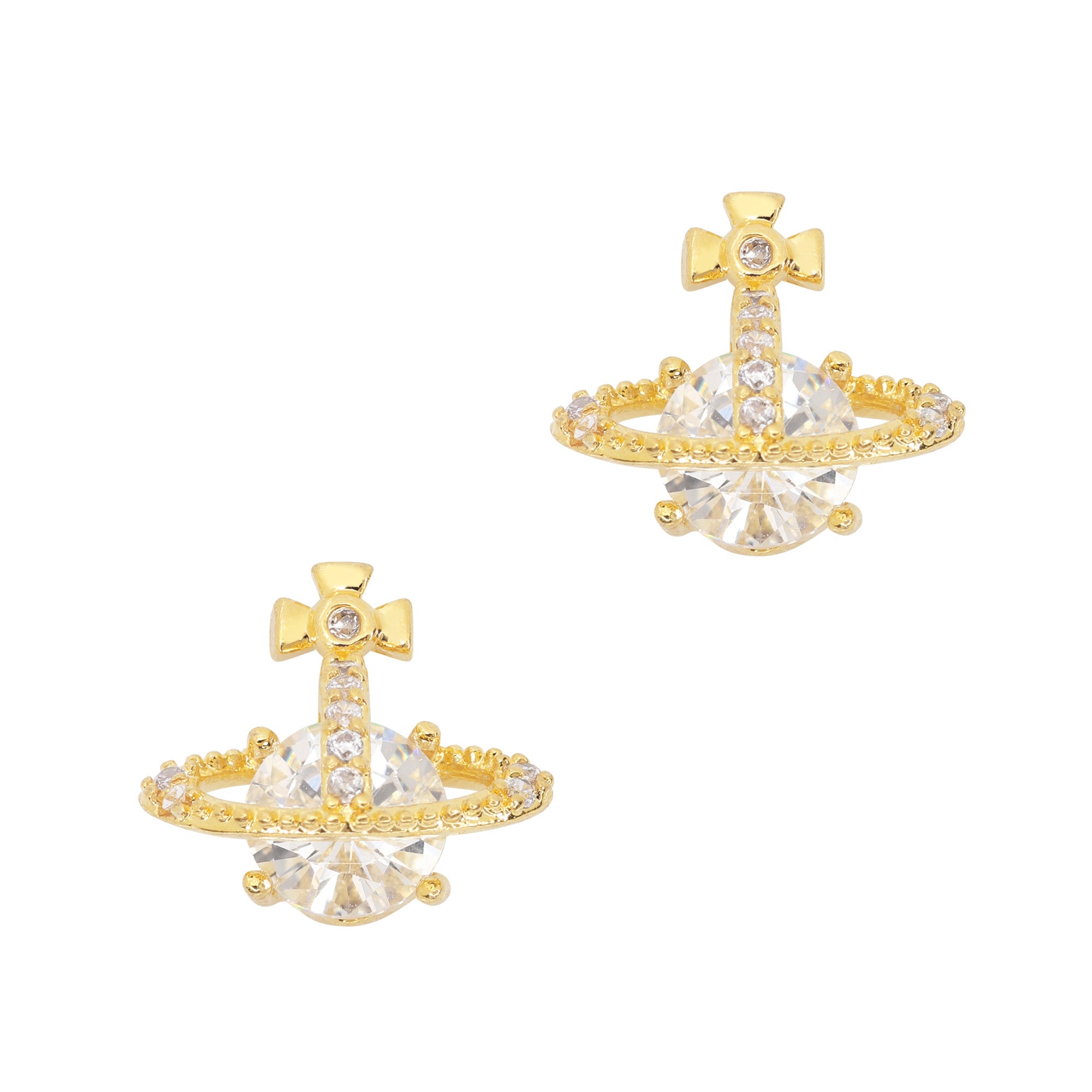 Saturn Crystal Orb / Zircon Charm / Gold Nail Jewelry GenZ Vivienne Inspired