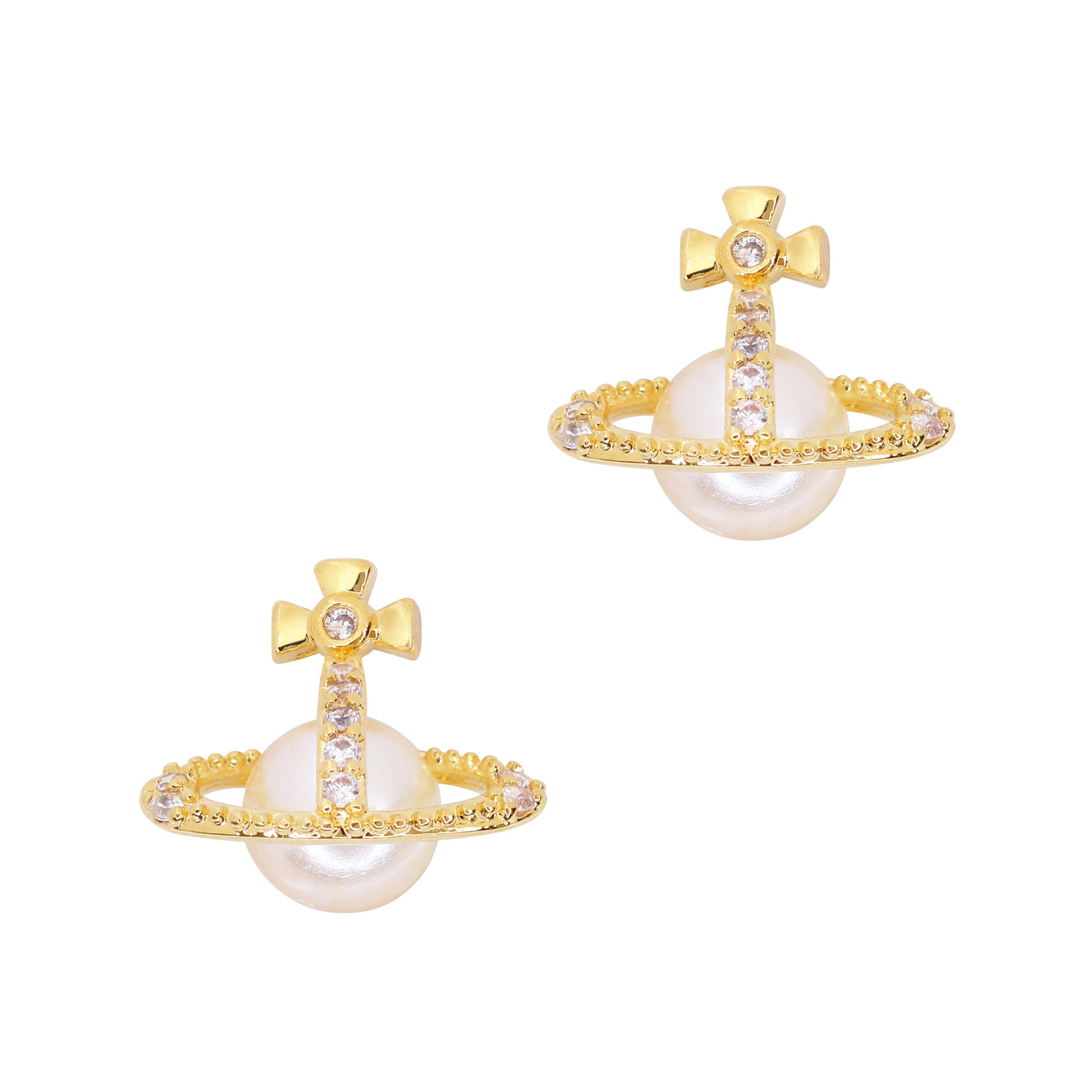 Daily Charme 3D Nail Jewelry  Pearl Drop Dangle / Zircon Charm / Gold