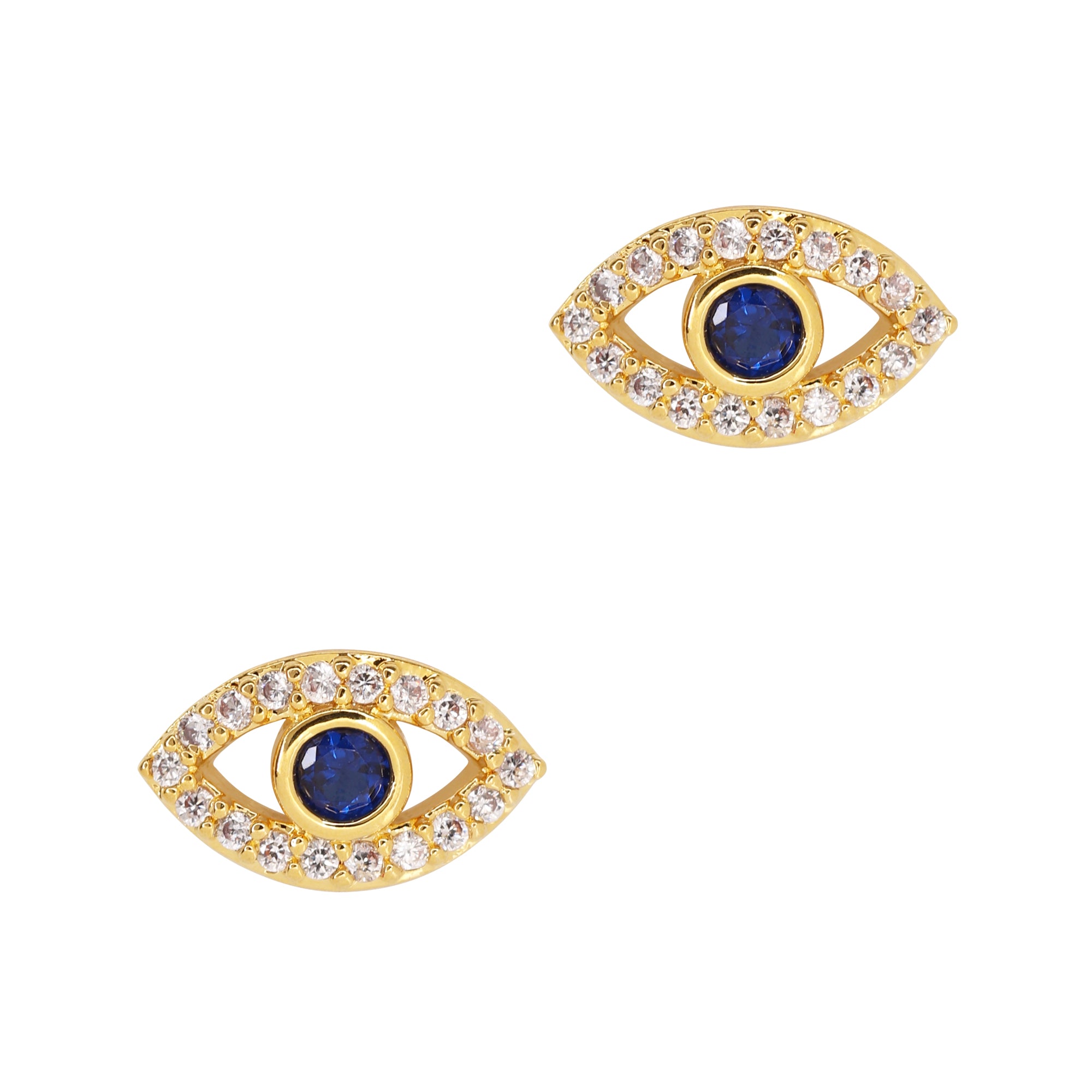 Evil Eye / Zircon Charm / Gold Blue Sapphire Gem Nail Jewelry Decor