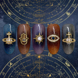 Evil Eye / Zircon Charm / Gold Blue Sapphire Gem Nail Jewelry Decor