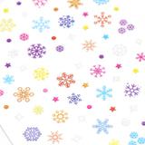 Cute Snowflake Nail Art Sticker / Colorful Rainbow Metallic Holo 